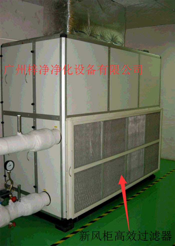 新風柜內設置有高效過濾器，中效過濾器，初效過濾器系統(tǒng)